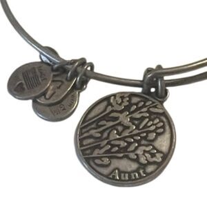 Alex and Ani Aunt Silver Charm Bangle Bracelet